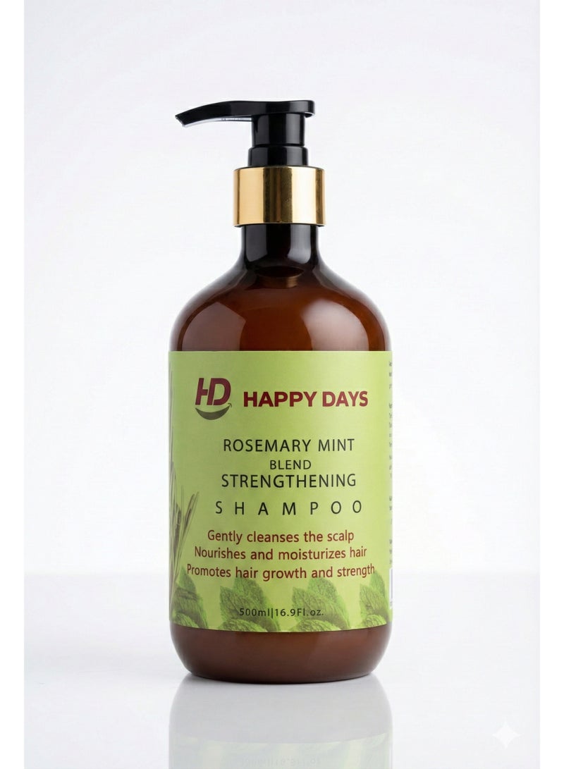 Happy Days – Rosemary Mint Blend Strengthening Shampoo 500 mil - Image 1